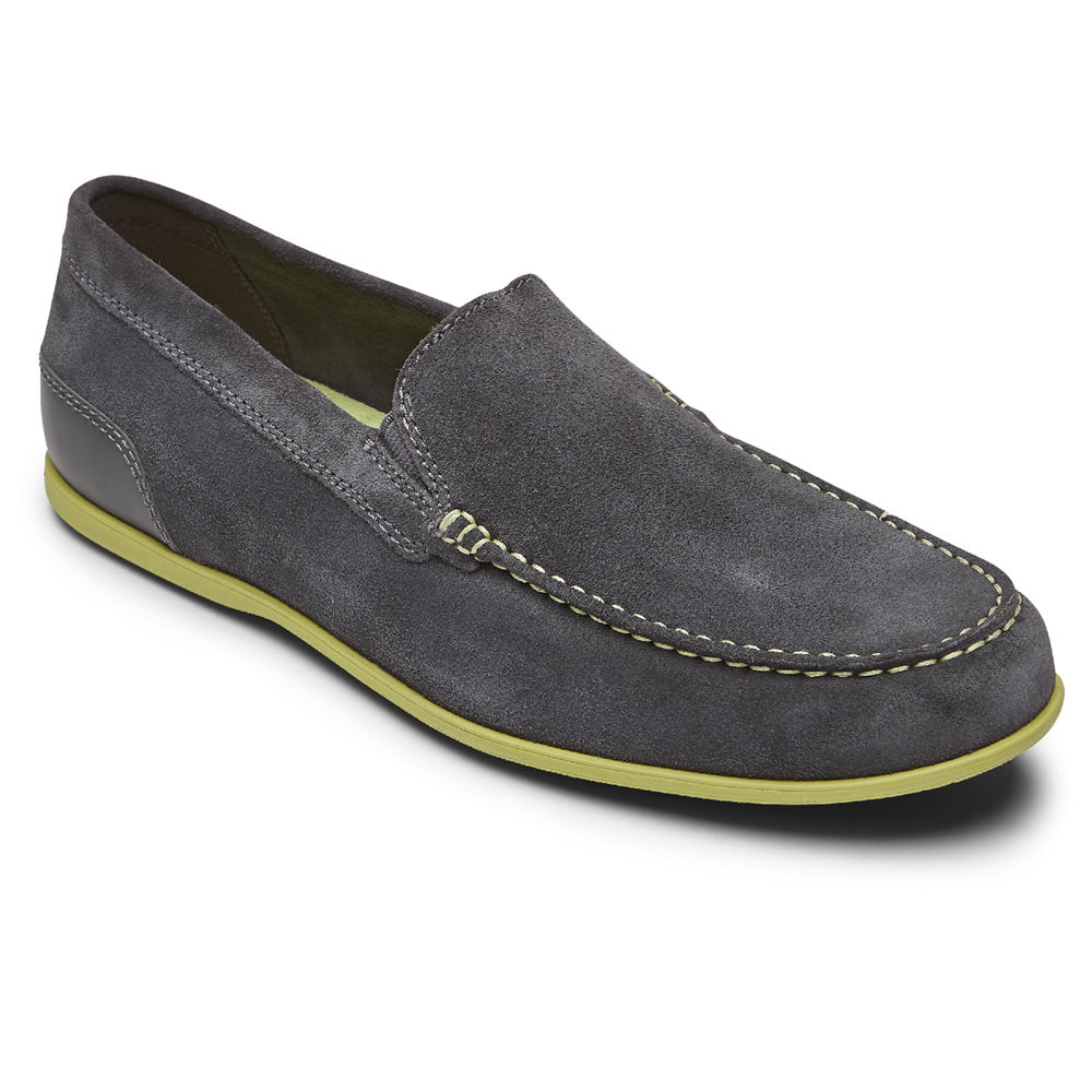 Rockport Mens Malcom Venetian - Slip-On Dark Grey - WSG591274